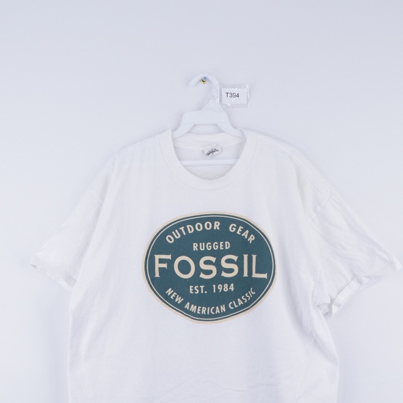 90s Fossil Mens XL Spell Out Circle Logo T Shirt - Picture 2 of 8